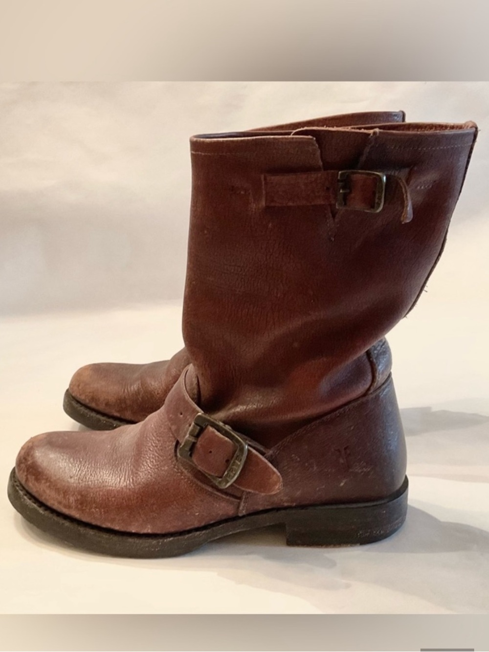 Frye Leather Moto Veronica Boots 6 women’s brown